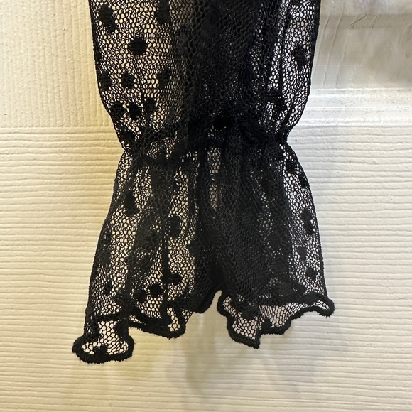 Polka Dot Ruffle Blouse S Sheer SHEIN Top Small - Picture 3 of 7